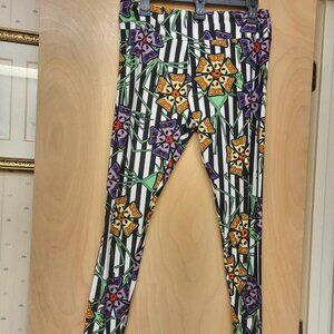 Nightmare Before Christmas Black White Stripe Jack Leggings Tall Curvy 1 2X